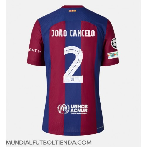 Camiseta Barcelona Joao Cancelo #2 Primera Equipación Replica 2023-24 mangas cortas